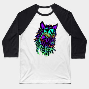 cute wolf ecopop art pattern Baseball T-Shirt